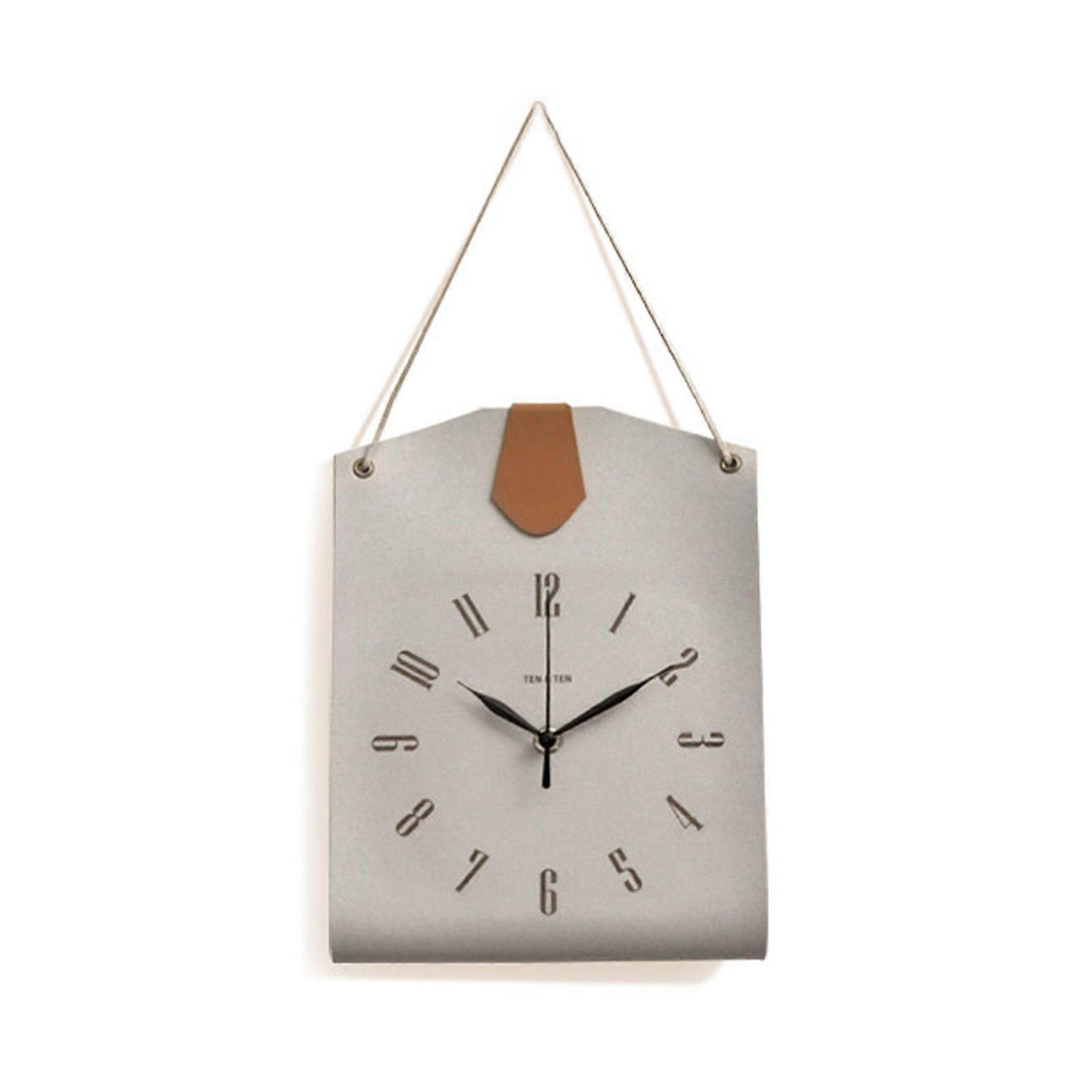 PU Leather Bag Shaped Wall Clock for Creative Modern Art Wall-mounted Clock