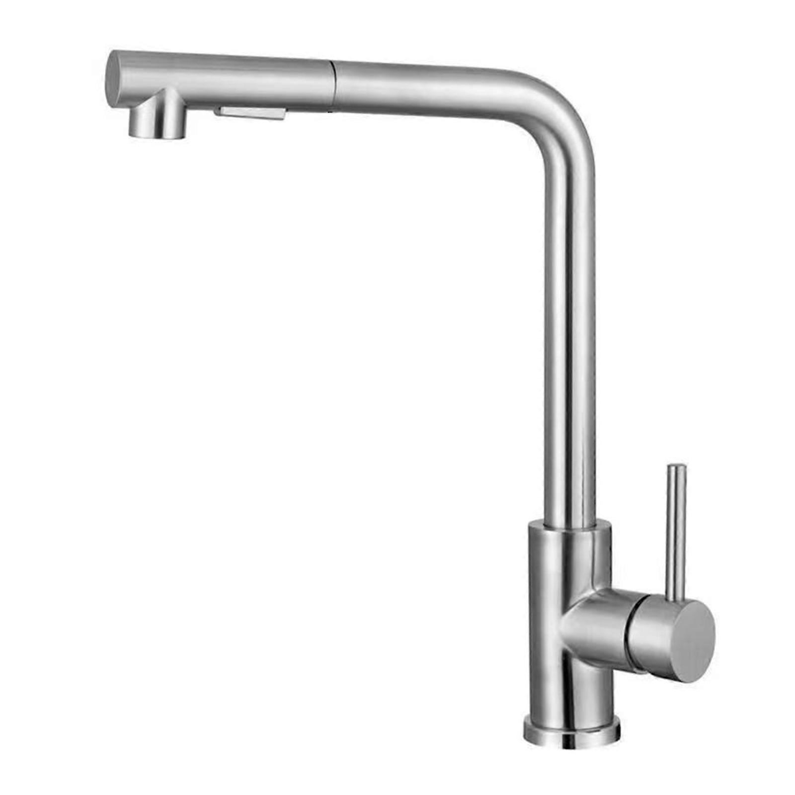 Modern Kitchen Tap with Extendable Shower Head & 360 Swivels Convenient Wall mounted Kitchen Faucet for Flexible Water Silver