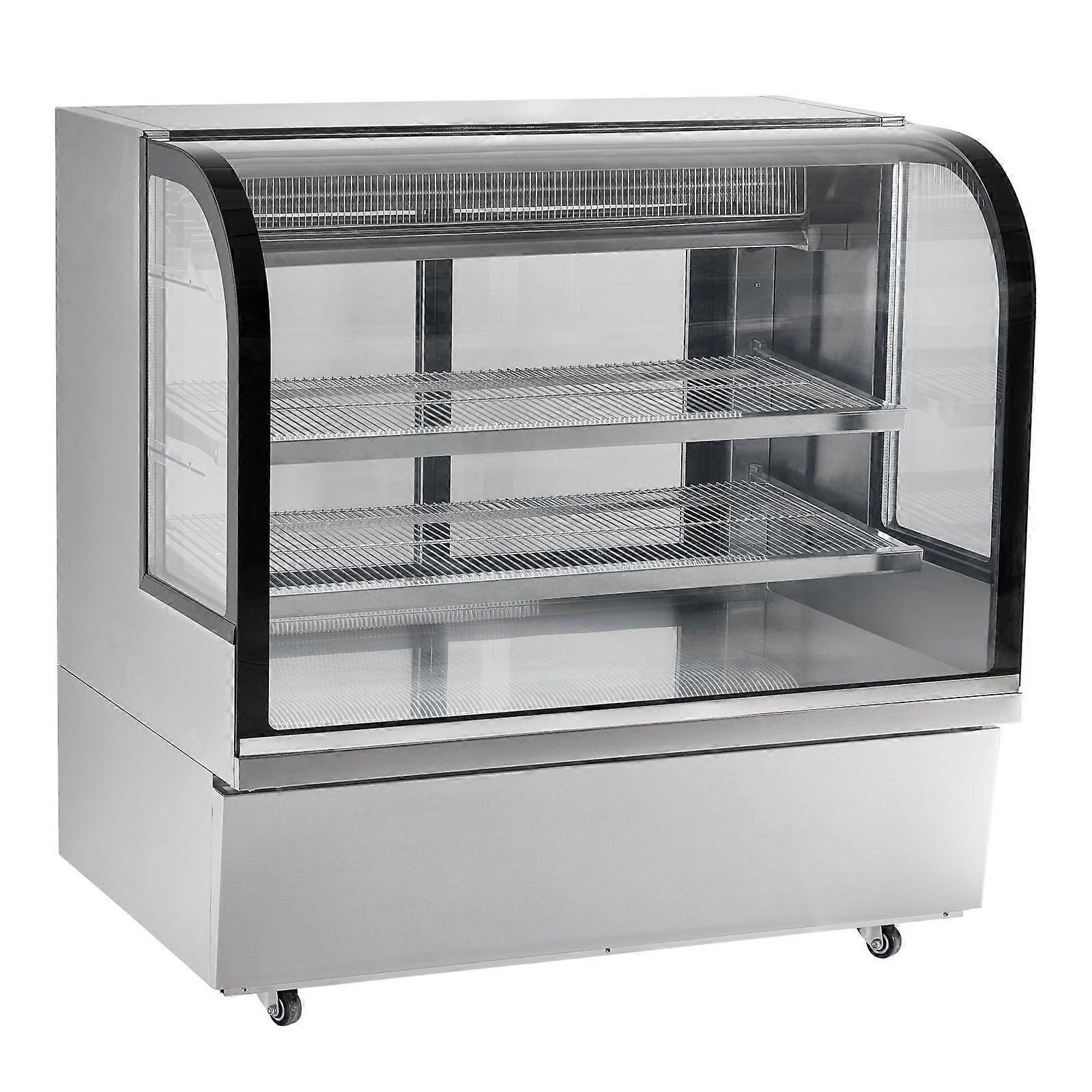Kühlvitrine, 18 cu.Ft./505L große Gebäckvitrine, 2-stöckig mit LED-Beleuchtung, Downdraft-Kühlung, verschiebbar mit Rollen