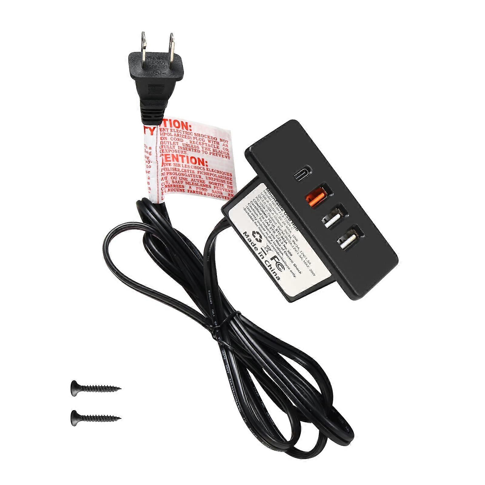 USB C Hub Socket for Fast Charge on Bed Desk Table Sofa