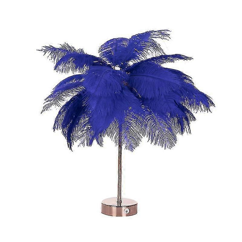 Lampe de table en plumes, lampe de nuit à led à plumes avec télécommande pour le mariage dans la chambre à coucher