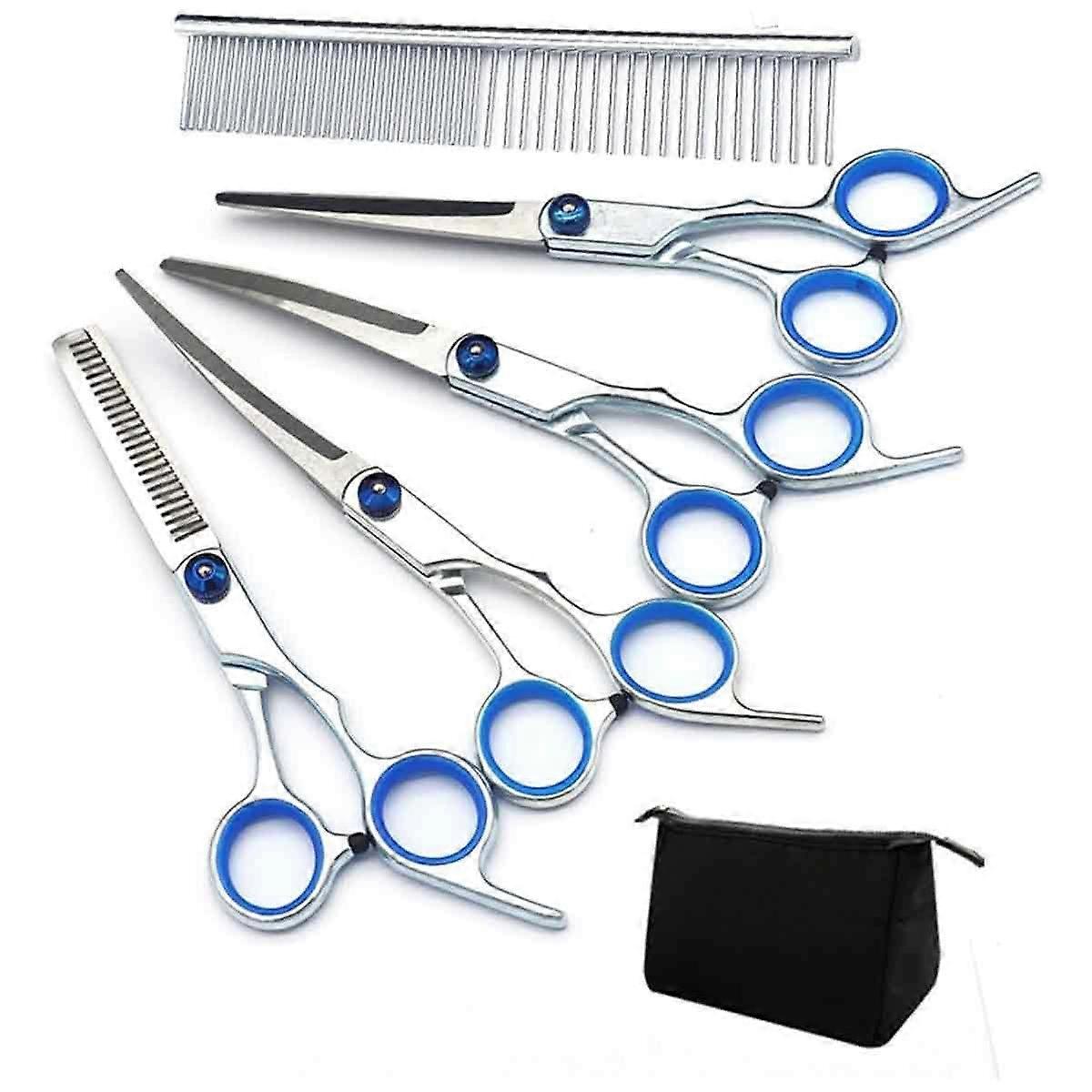 Dog Grooming Scissors Kit, Professional Safety Thinning Shears Comb-Package C