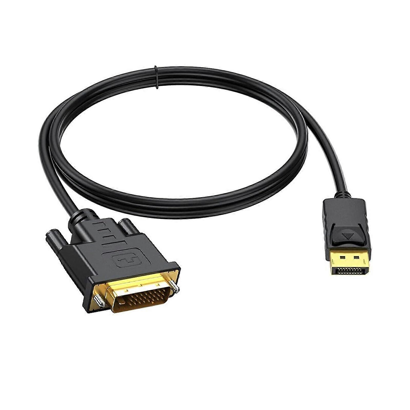 DP to DVI 24+1 Cable Adapter 1.8m 1080P DisplayPort to DVI Conversion Cable for Monitor Projector Compatibility