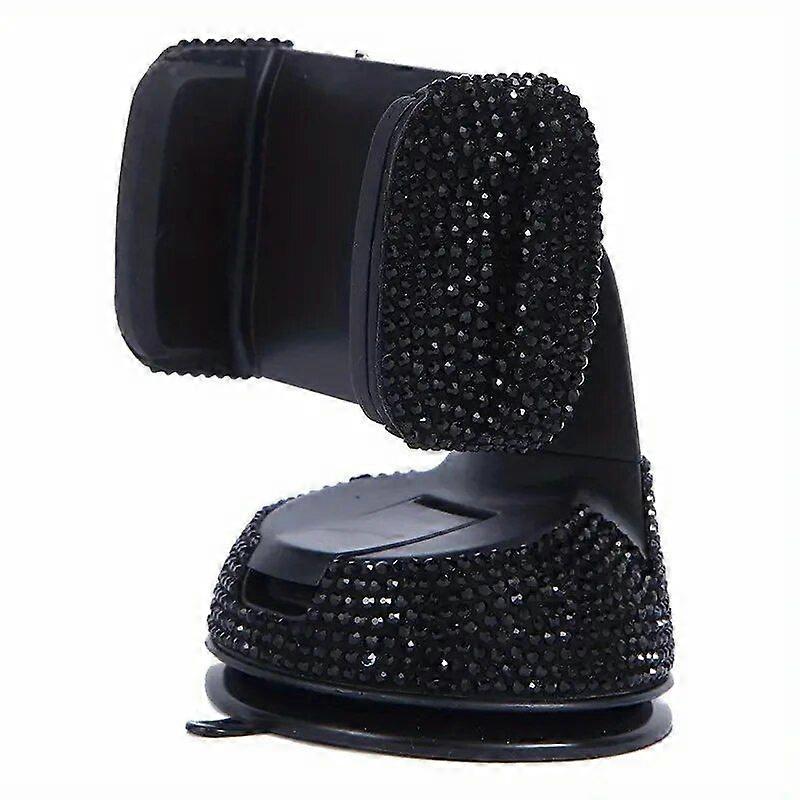 Silver and Silver Glitter Diamond Crystal Car Phone Holder Universal Compatible with All Phones Car Dashboard Mount