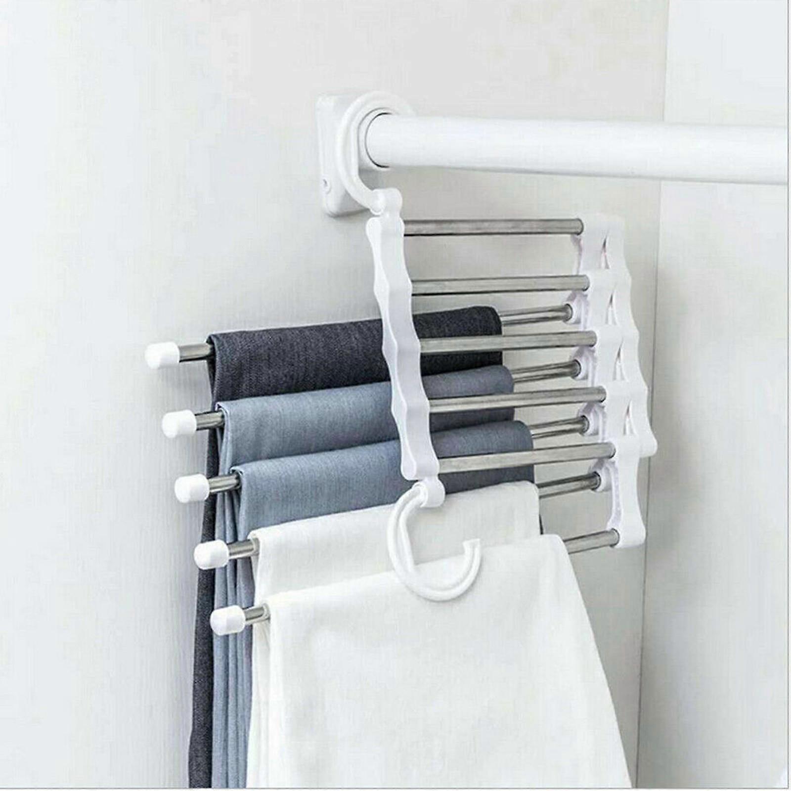 5 In 1 Wardrobe Hanger Multi-functional Clothes Hangers Pants Stainless Steel Holder Hanger