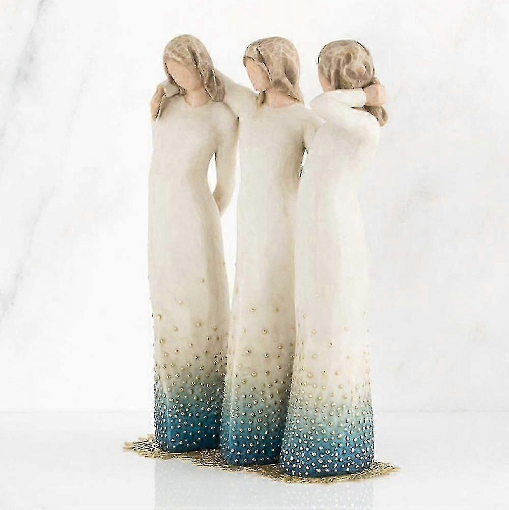 شجرة الصفصاف بجانبي ، 3 أخت من جانبي النحت منحوتة باليد الشكل