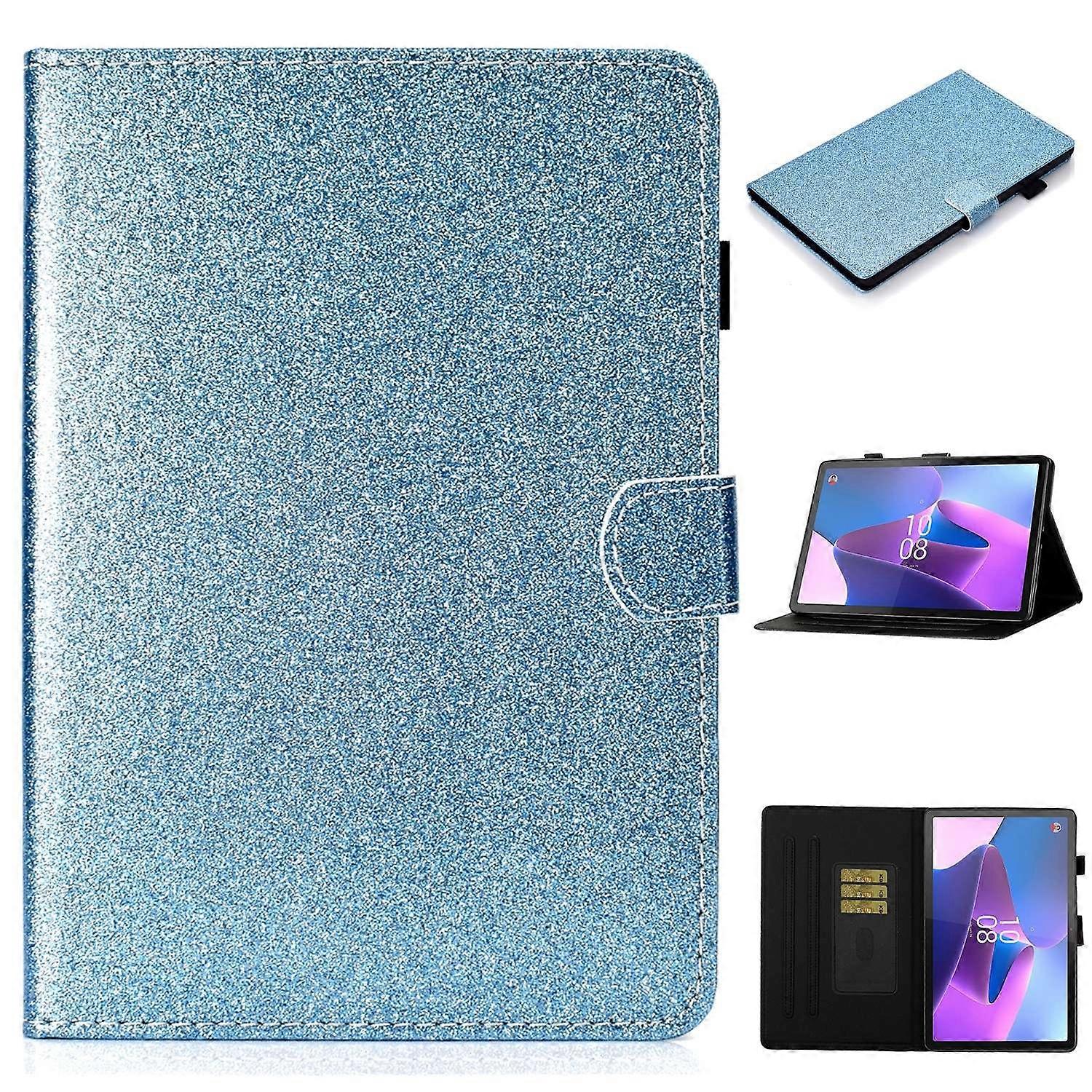 Varnish Glitter Powder Smart Leather Tablet Case