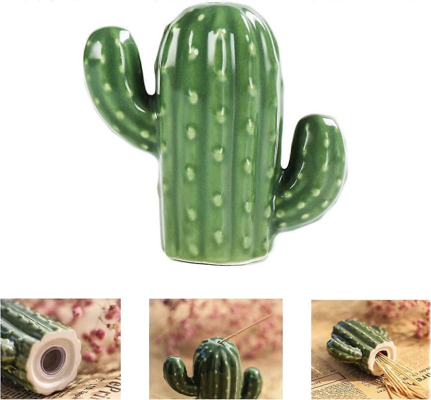 Toothpick Box Cactus Ceramic Toothpick Box Design (Cactus)