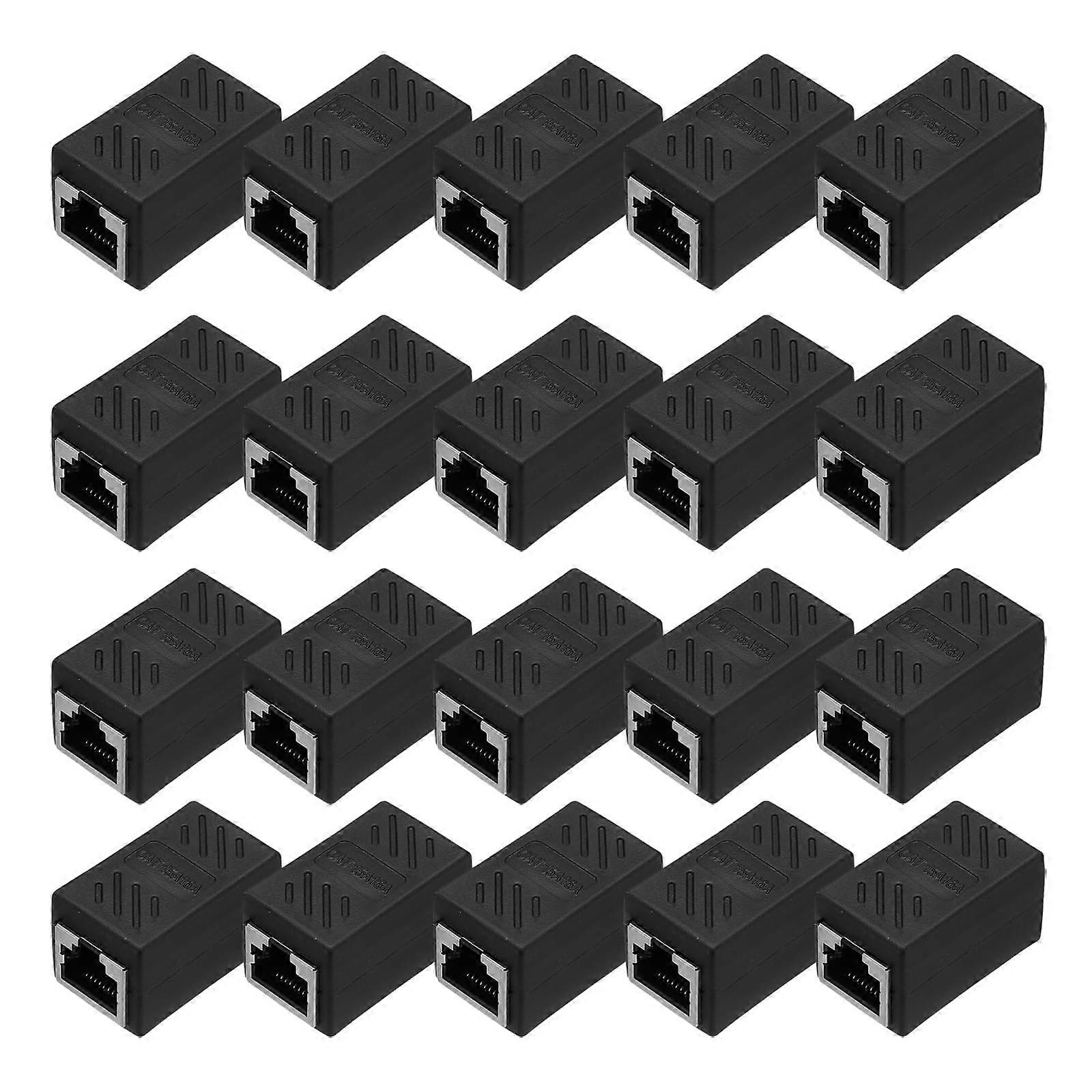 20 Pack RJ45 Ethernet Coupler, Female to Female Cat6 Coupler Ethernet Extension Adapter Network Connector for Cat8/Cat7/Cat6/Cat5e/Cat5,Black