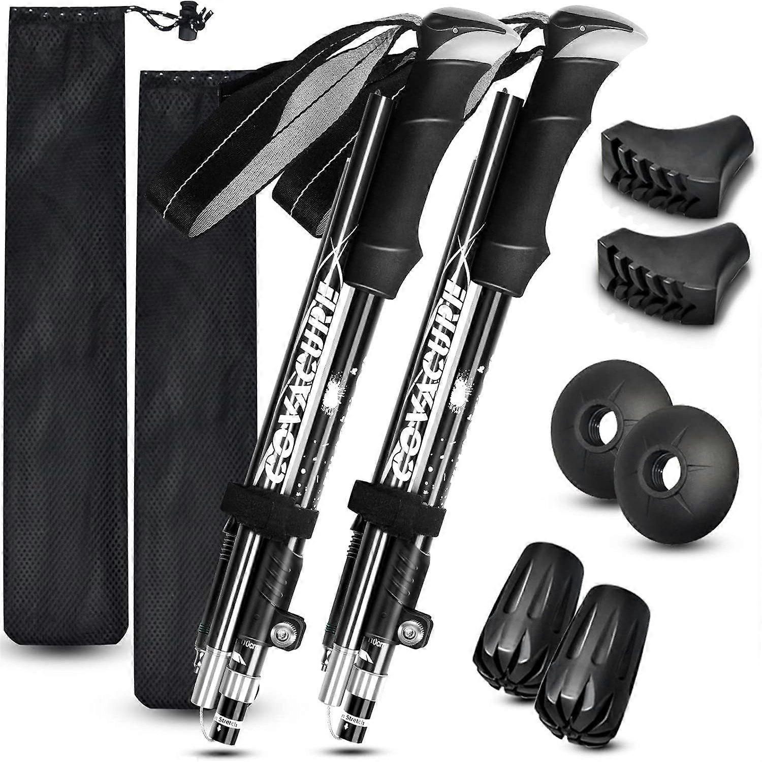 Adjustable Light Robust Foldable Hiking Poles and Flashlights for Outdoor Adventures