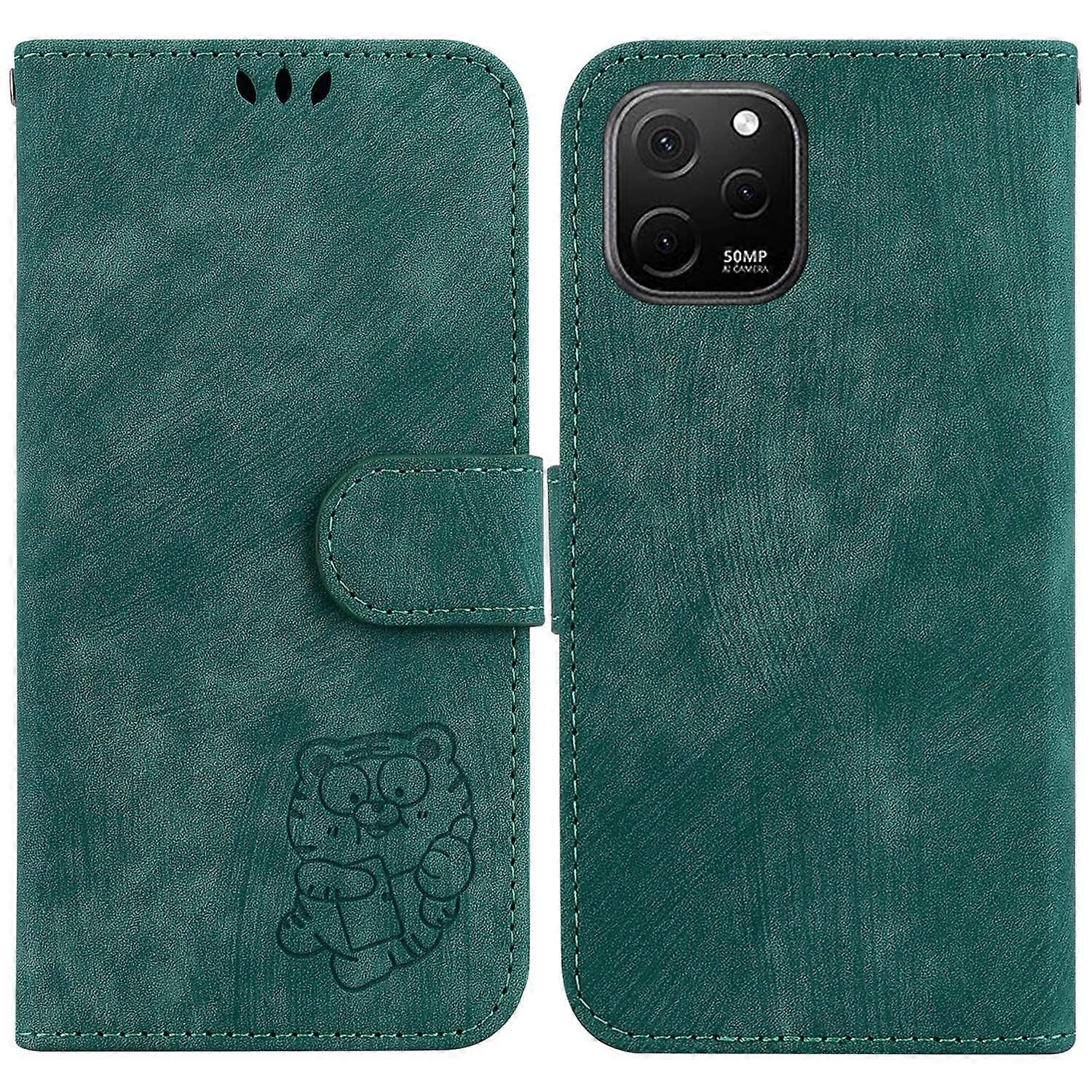 Little Tiger Embossed Leather Phone Case