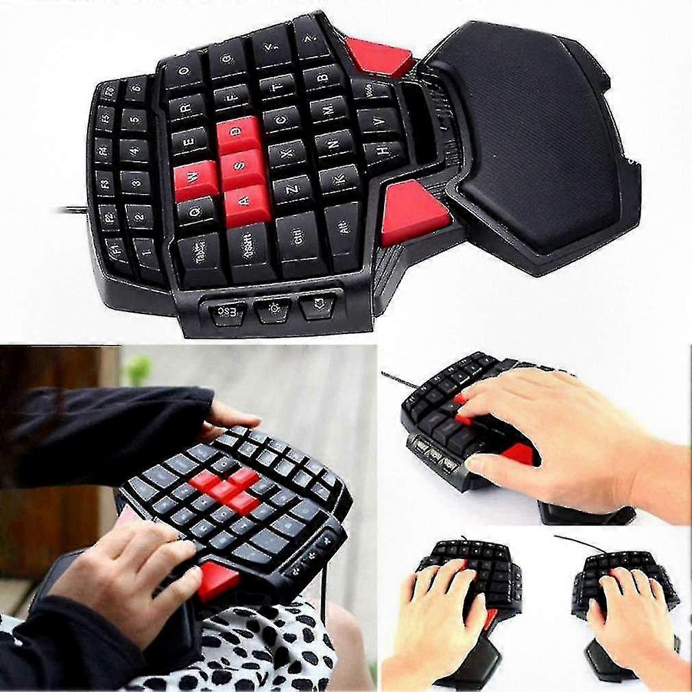 T9 Compact Single-Hand Gaming Keyboard with Ergonomic Design for PC Home Use