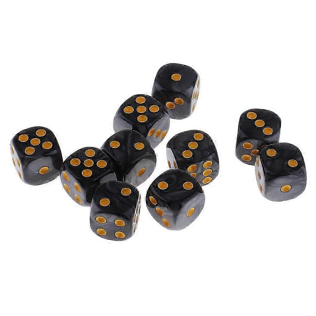 10 Pieces Plastic 6-sided Digital Dice D6 for Party Bar Game Accessory White