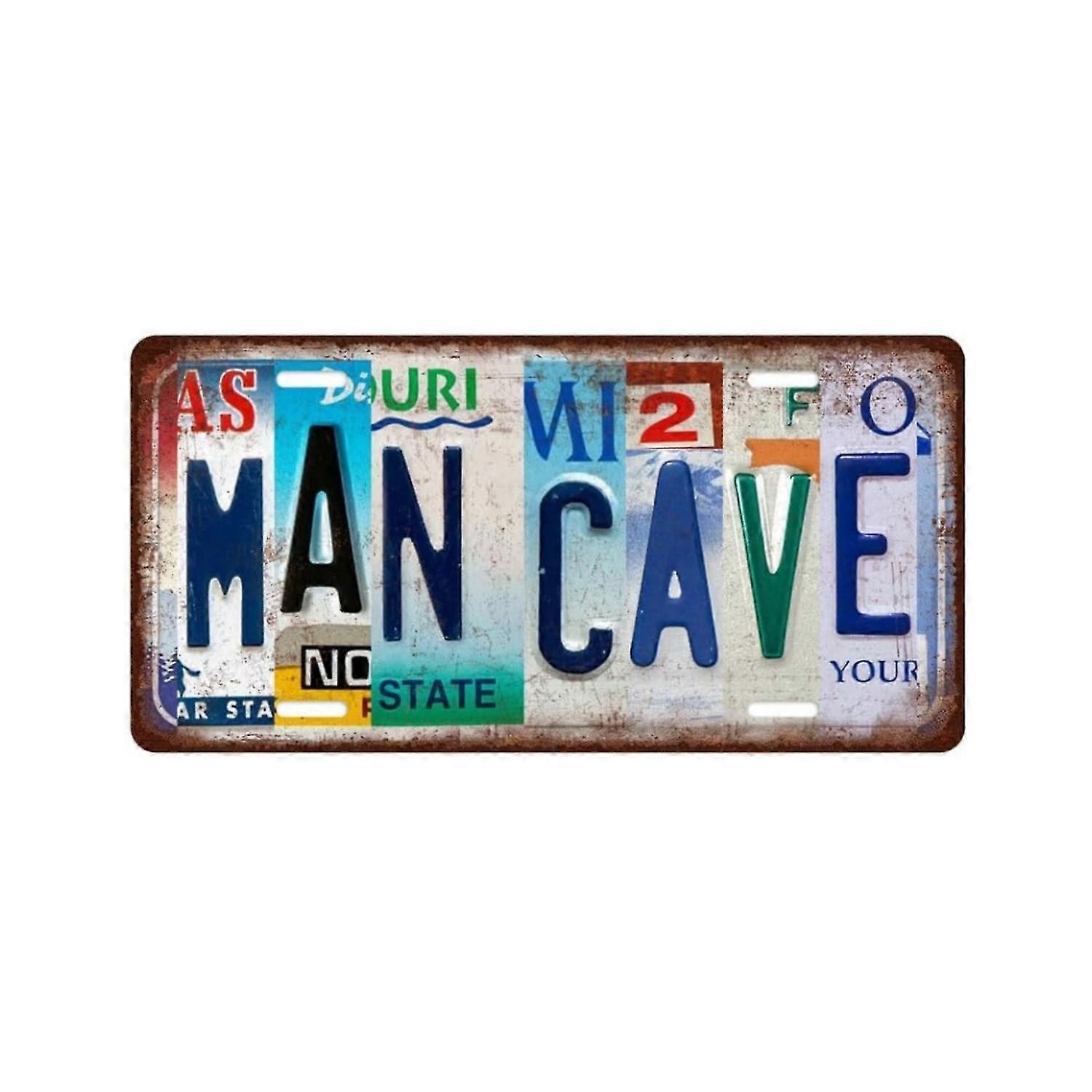 1 قطعة رجل كهف مضحك لوحة ترخيص معدنية القصدير لافتة (1181x591 / 30x15cm) الجدة ديكور المنزل