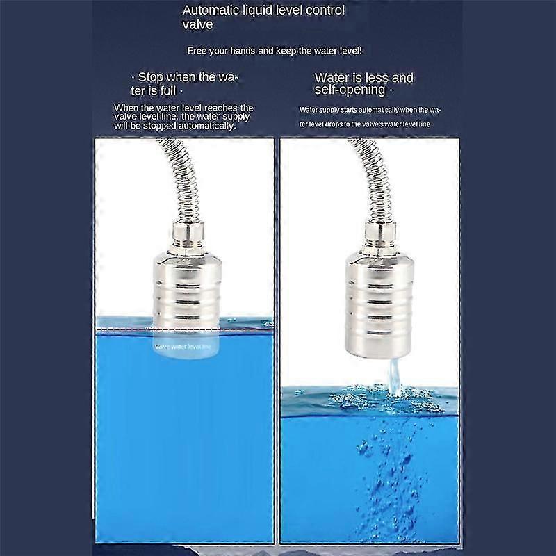 2Pcs Fully Automatic Water Level Control Float Valve, Water Level Controller for Water Tank