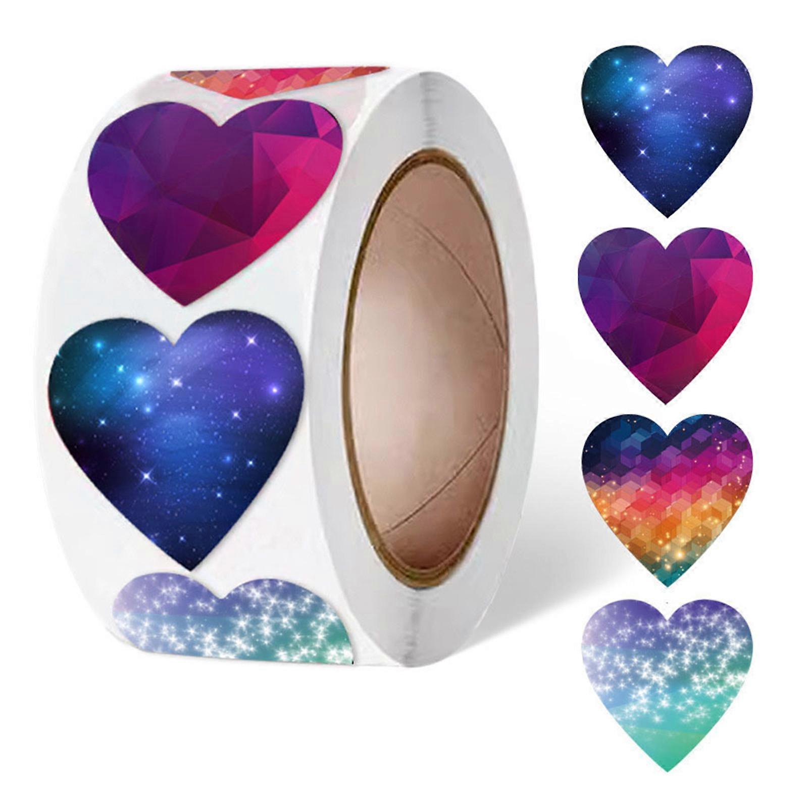 500PCS Heart Shape Sticker 1Inch Valentines Day Sticker Removable Wrapping Label For Seal Envelope Card Box Packaging