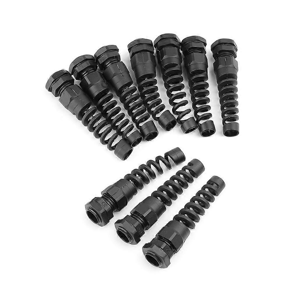 10pcs Waterproof M16 PG9 Cable Connectors Spiral Strain Relief Protector