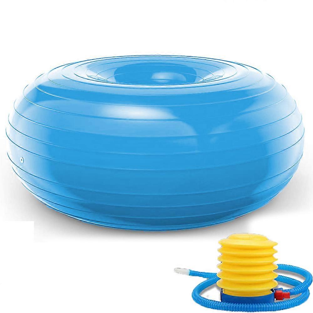Yoga Ball|Donut Yoga Ball - Light Blue With Pump