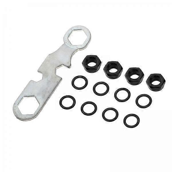 2x 4 Pieces Skateboard Longboard Trucks Axle Nuts , 8 Pieces Alloy Washers
