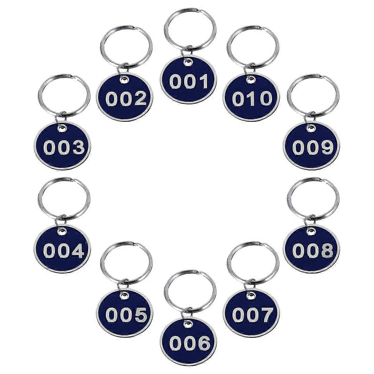 1 Pack/10pcs Key Tags with Ring Numbered ID Tags Keychain Number from 1 to 10