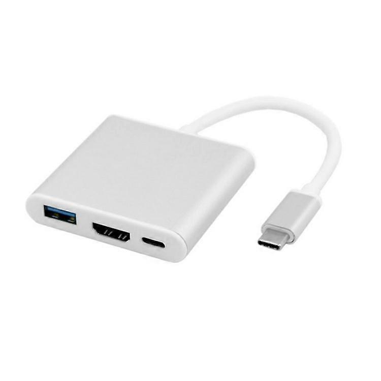 USB من النوع C 3.1 إلى HDMI + USB3.0 OTG + محول أنثى من النوع C محول نقل فيديو عالي الدقة 1080 بكسل لجهاز MacBook