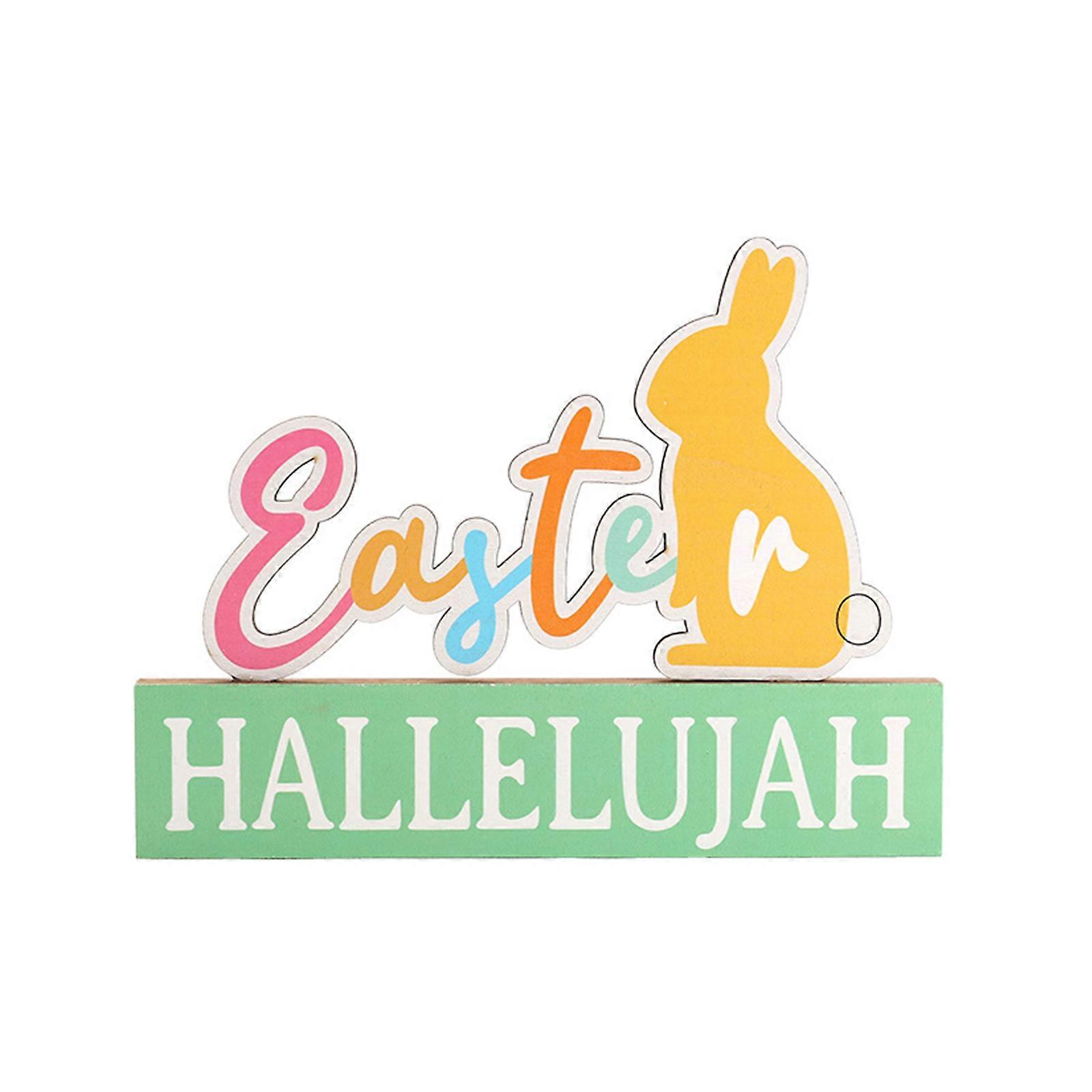 봄 부활절 나무 장식품 부활절 장식 가정 탁상 토끼 알 표지판 휴일 파티 용품 DIY 공예