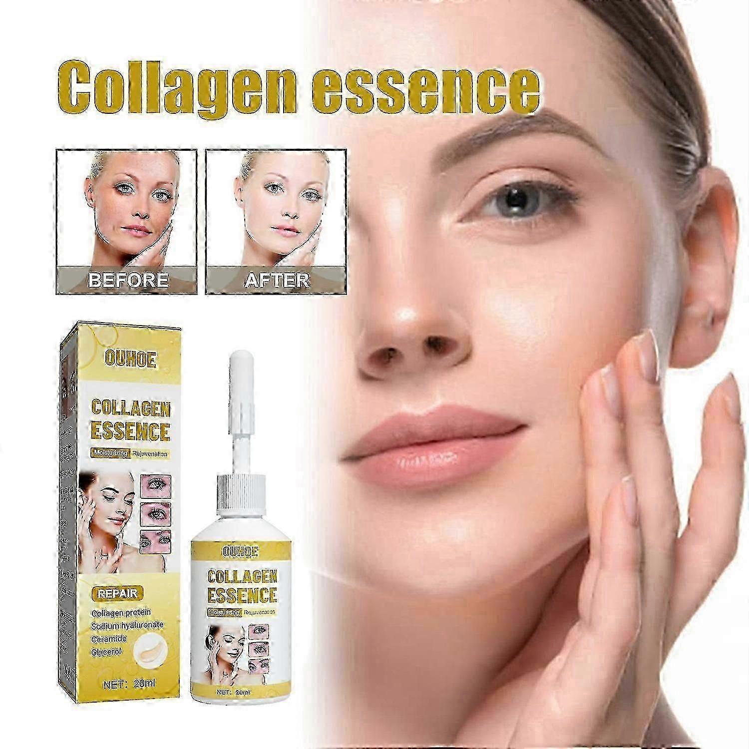 OUHOE Collagen Essence, Shrinks Pores Hydrates Anti-Aging And Firming Skin Essence