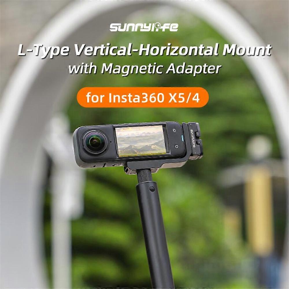 L-Type Vertical-Horizontal Mount with Magnetic Adapter Quick Release Mount Adapter Stand for Insta360 X5/4