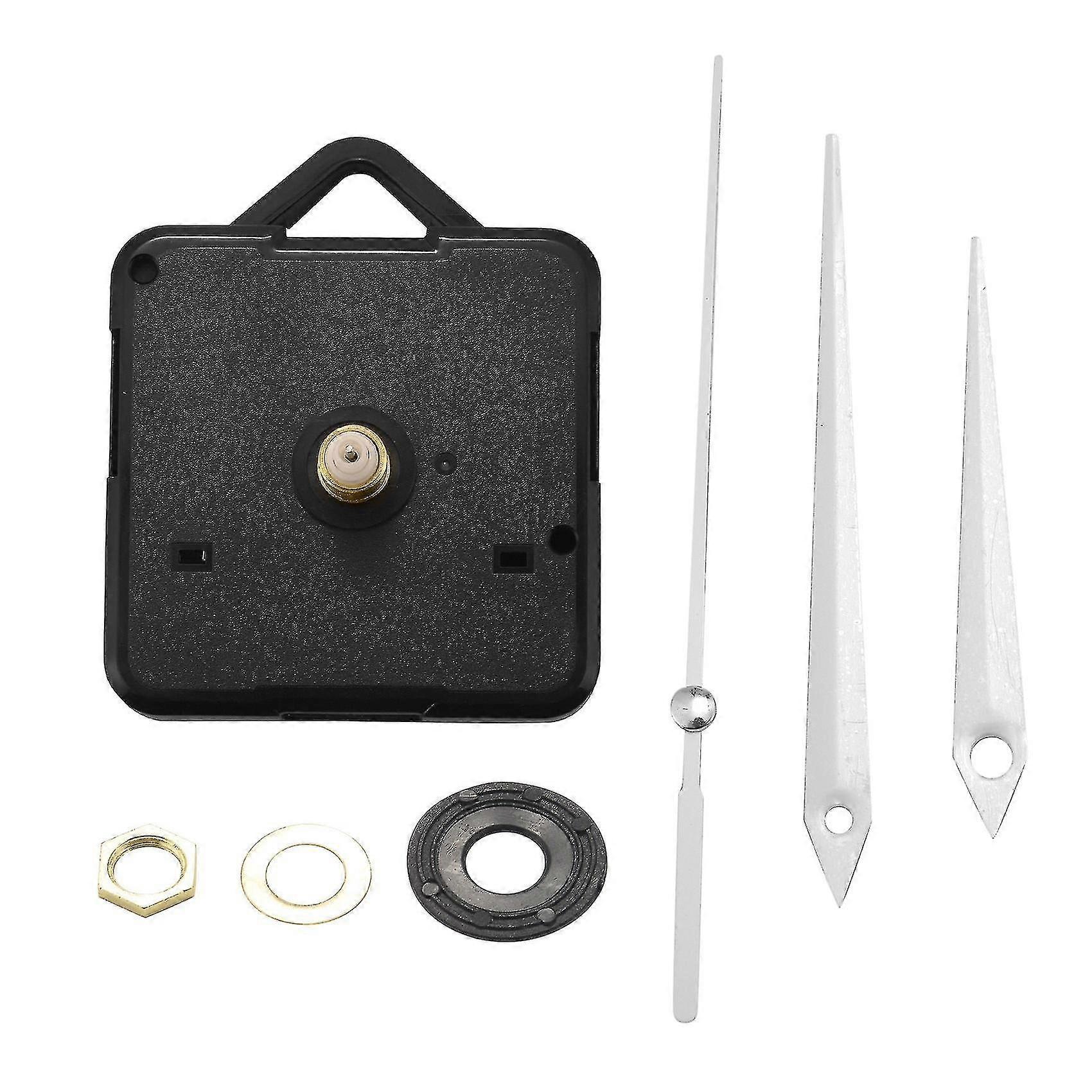 Quartz Clock Movement Mechanism DIY Repair Components with White Clock Hands Suitable for Various Brands