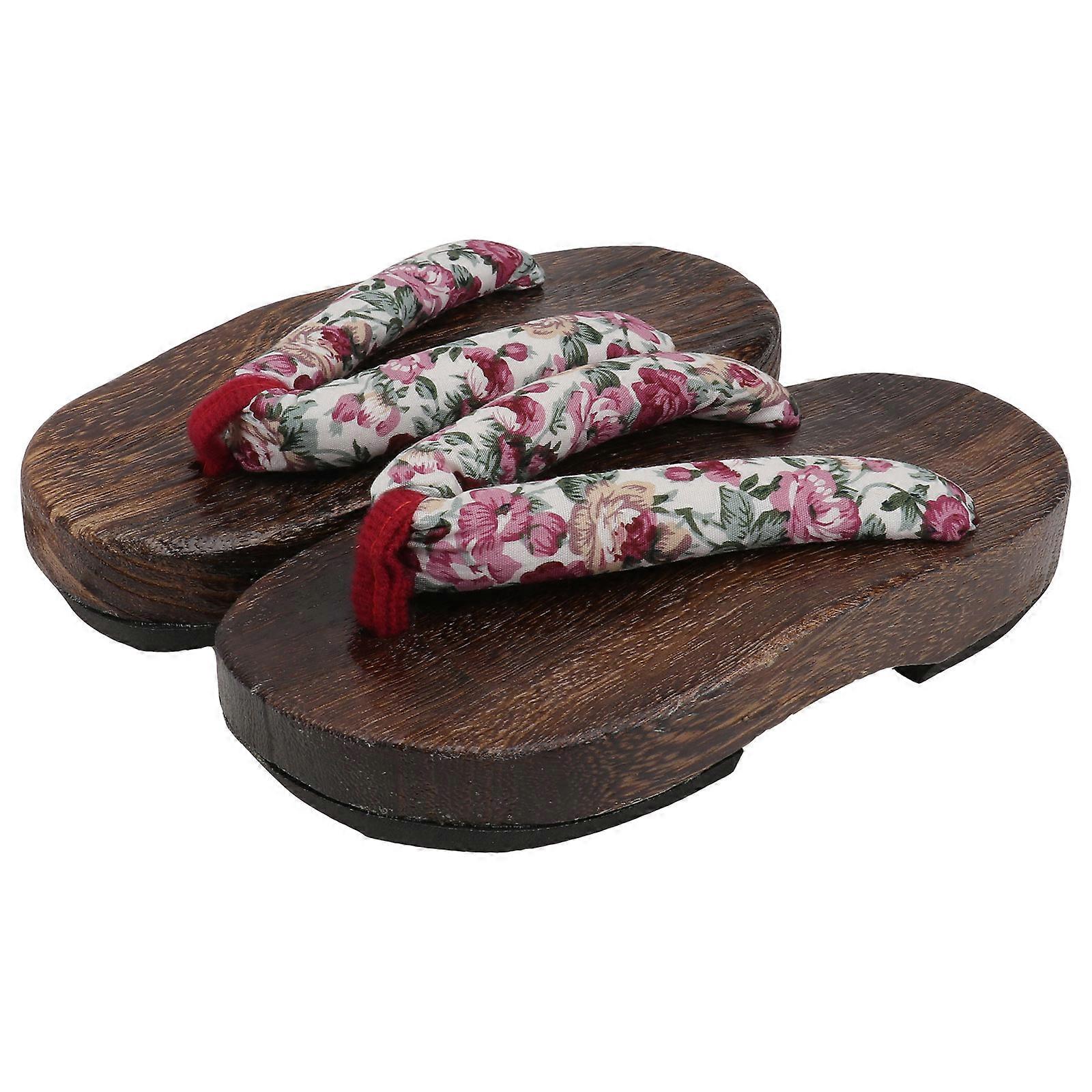 1 Pair Japanese Creative Clog Sandal Stylish Wooden Clog Slippers