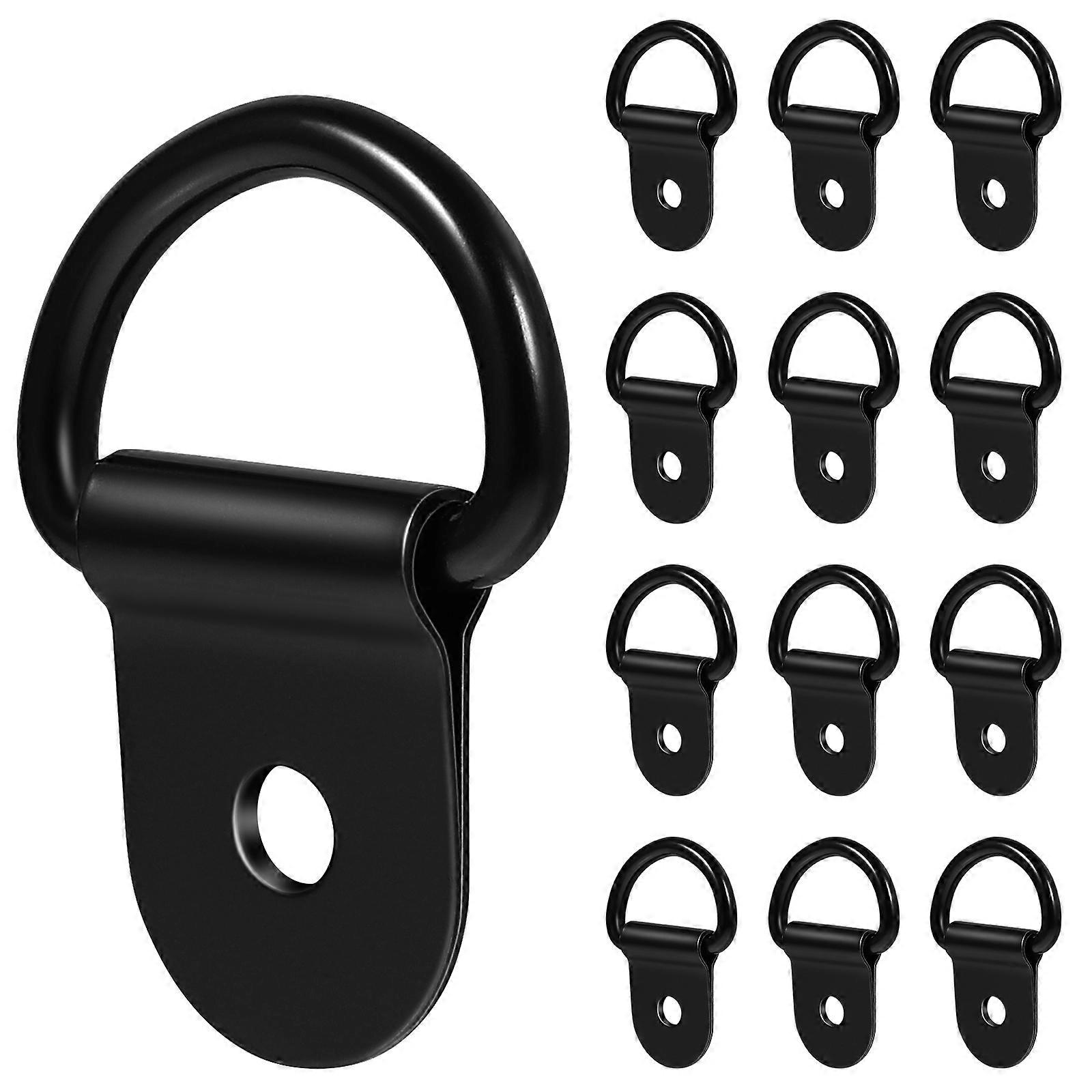 DOITOOL 30pcs D Ring Tie Downs for Picture Frames Painting Mirror Hangers Black