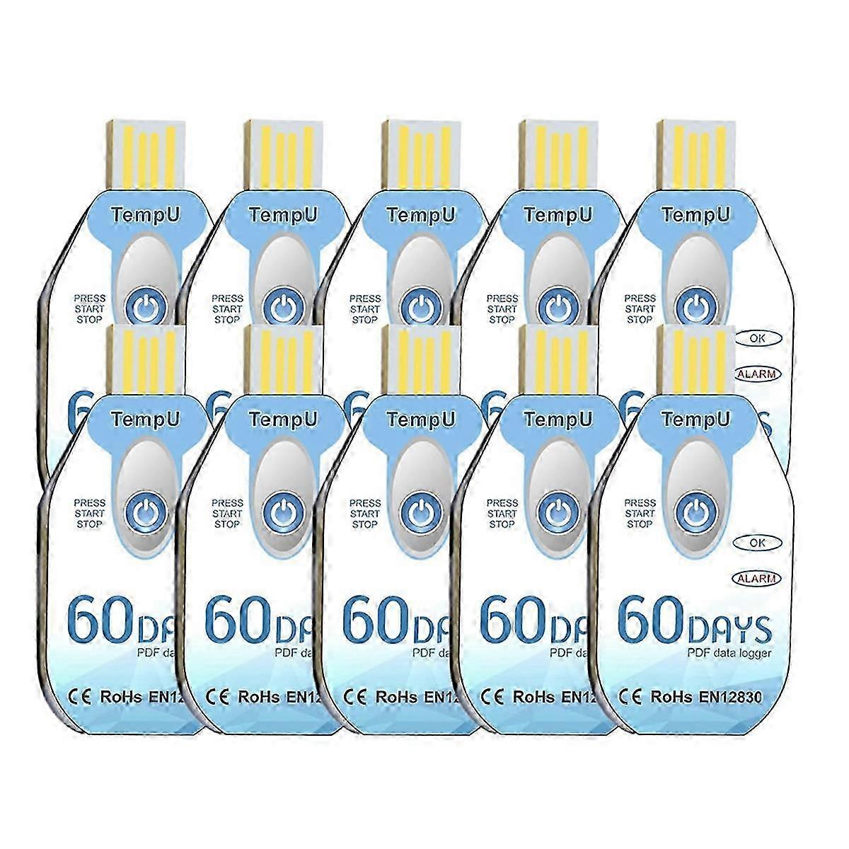 Temperature Data Logger USB   PDF Temp Recorder Thermometer Logger TempU02 60 Days for Cold Chain 10 Pack