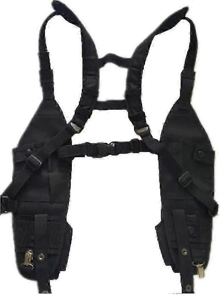 Double Shoulder Harness Holster for Tactical Two-Way Radio, Portable Military-Grade Holder with Secure Strap System