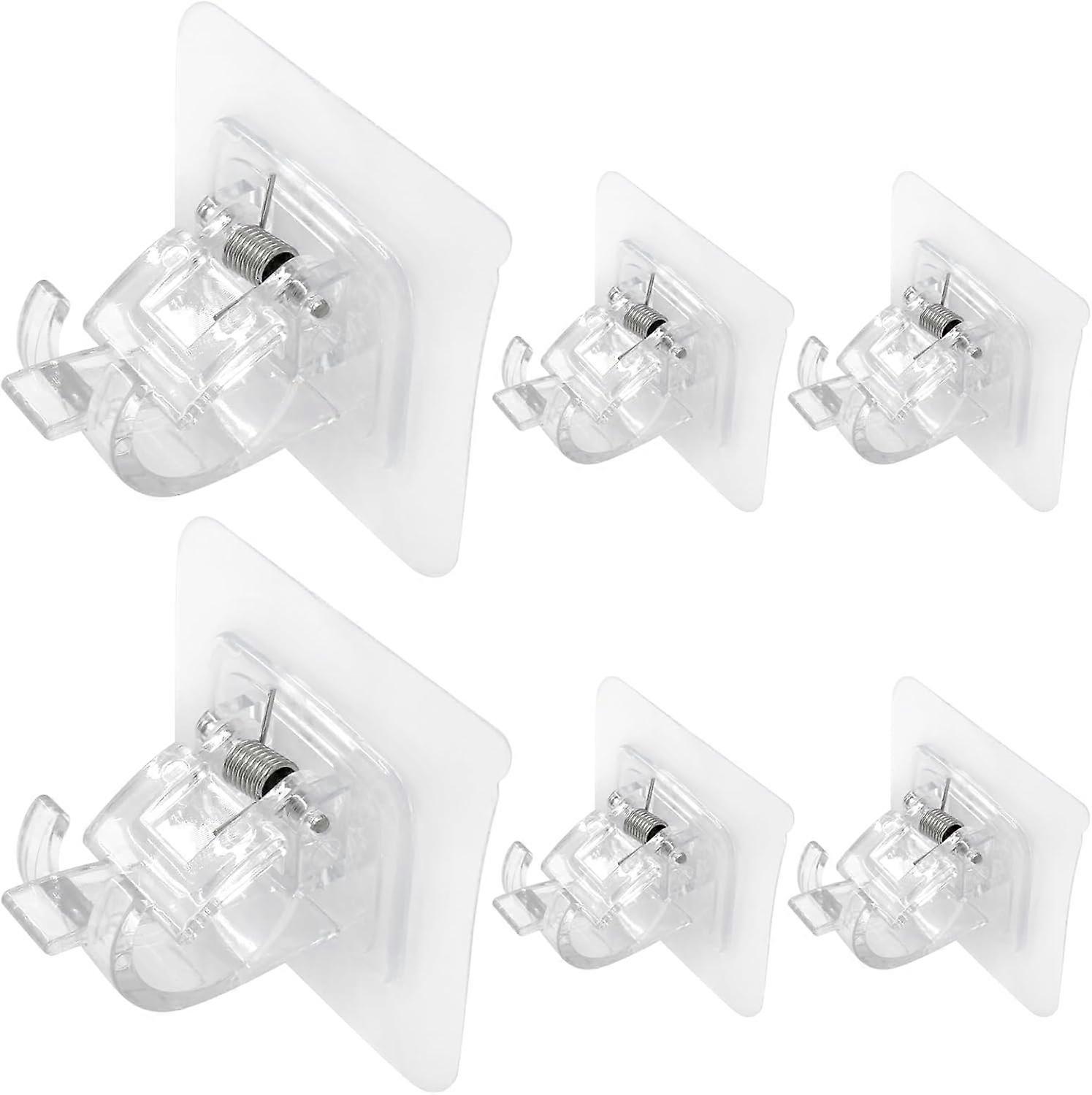 6 Curtain rod hooks - Curtain rod holder - Hanging hooks / hanging hooks - transparent - hanging curtain rails / curtain rods - 6 * 6 cm