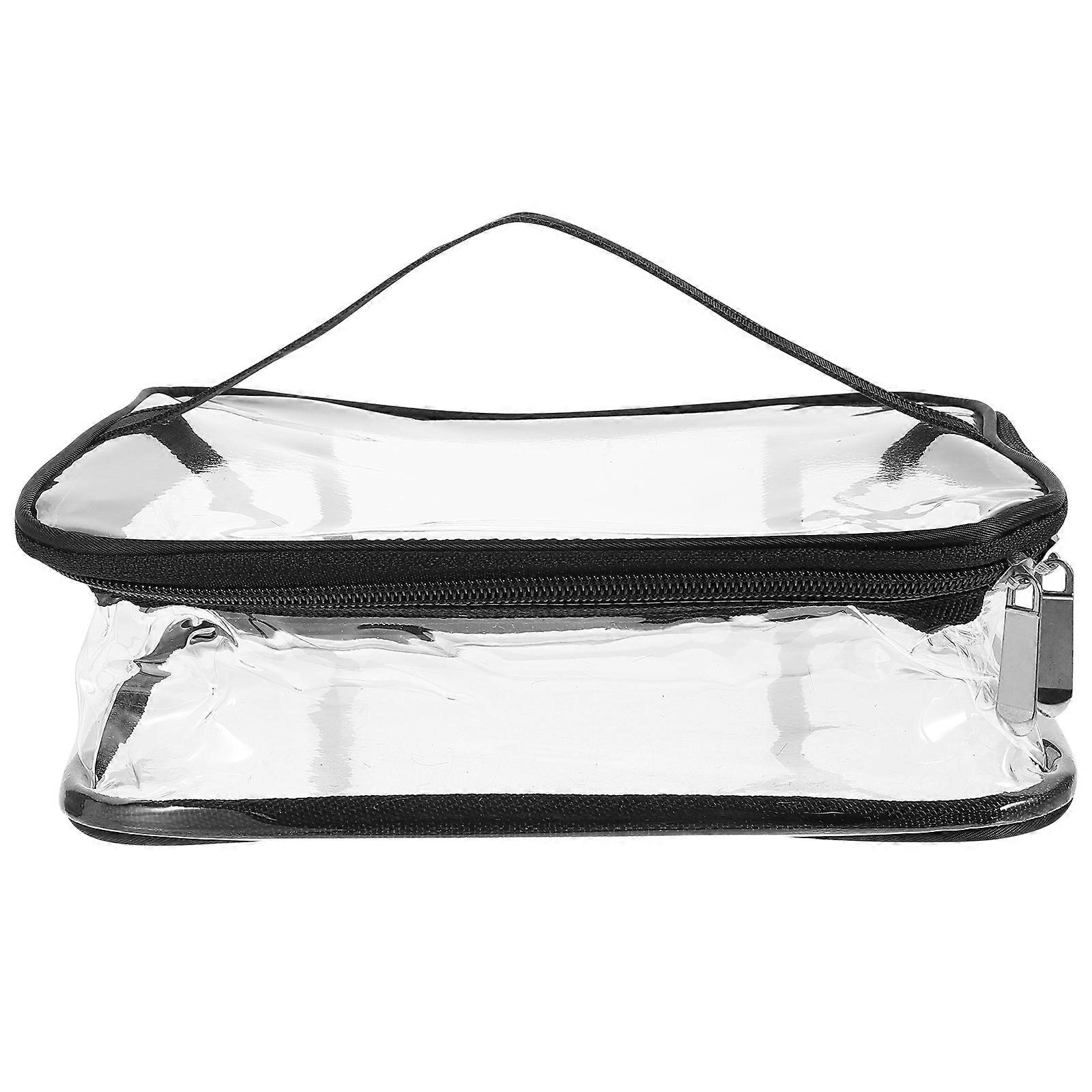 Lightweight Transparent PVC Handheld Lunch Bag for Outdoor Travel — High Capacity Portable Tote for Food, Cosmetics, and Picnic Essentials Storage
