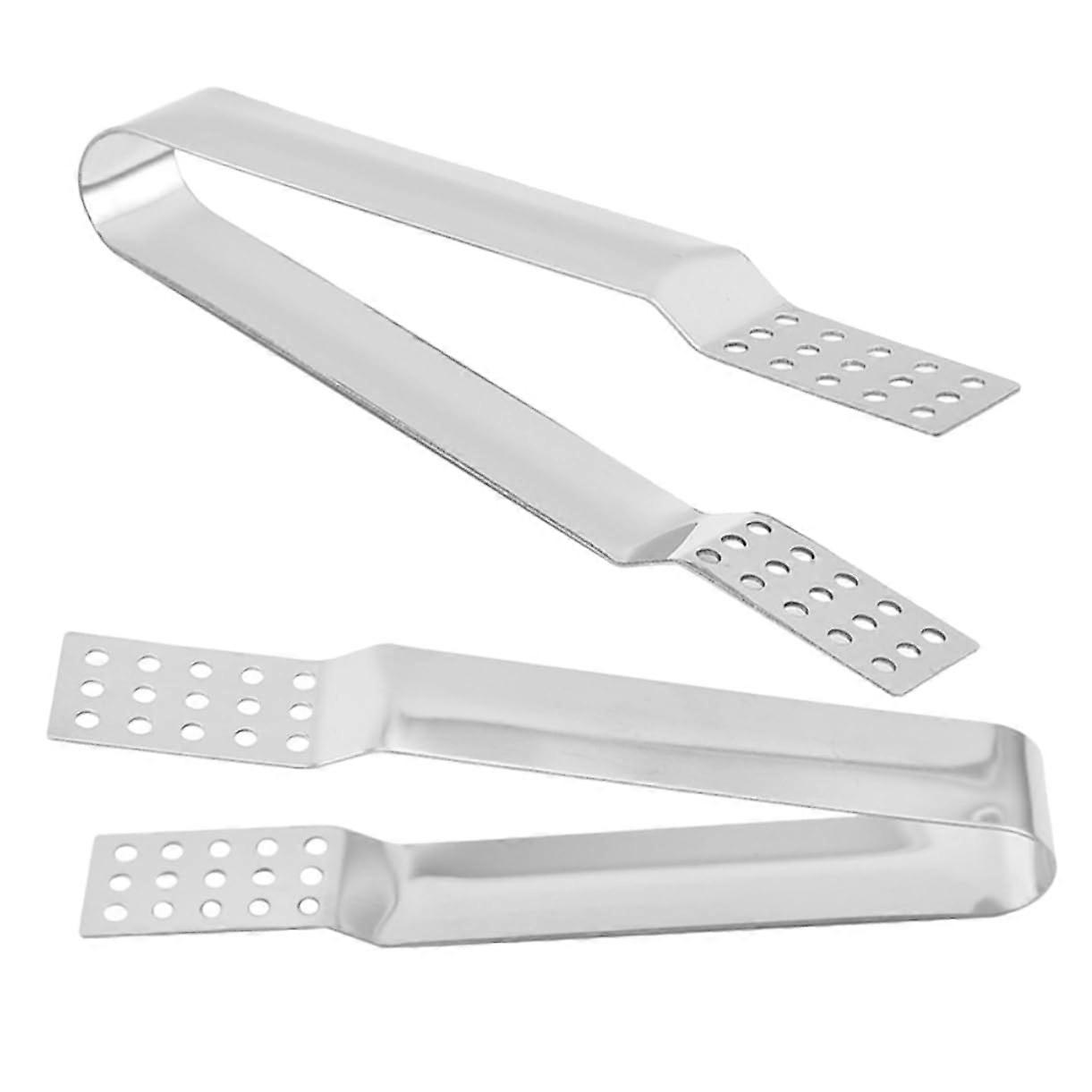 Pack of 2 Ice Cube Tongs, Food Tongs for Picnics, Professional Toast Tongs