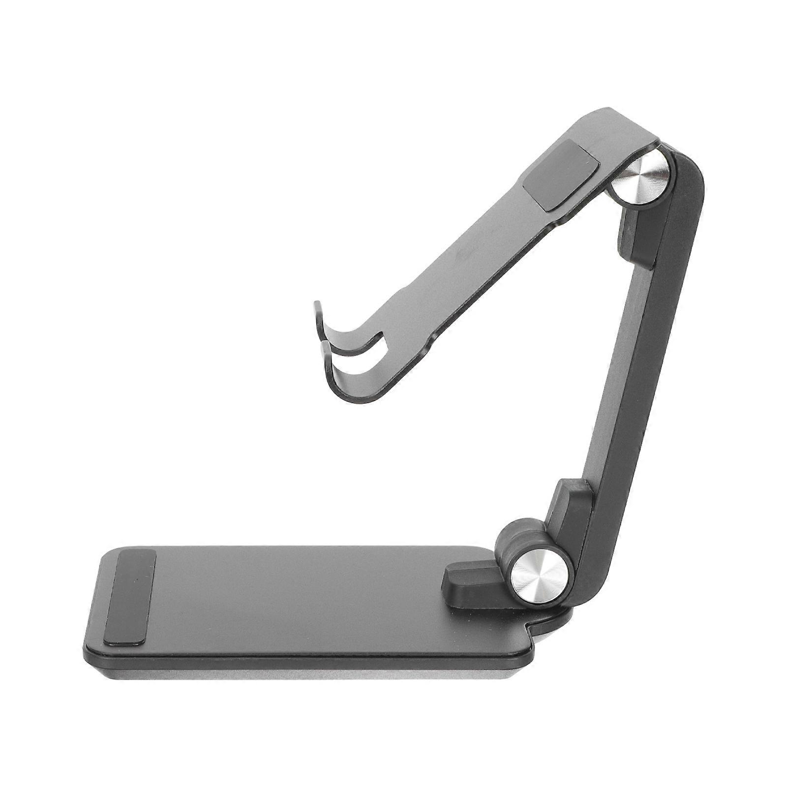 Foldable Stand for Smartphone Portable Support Rack Aluminum Alloy for Office Use 13.5x12.7cm Black 1Pcs