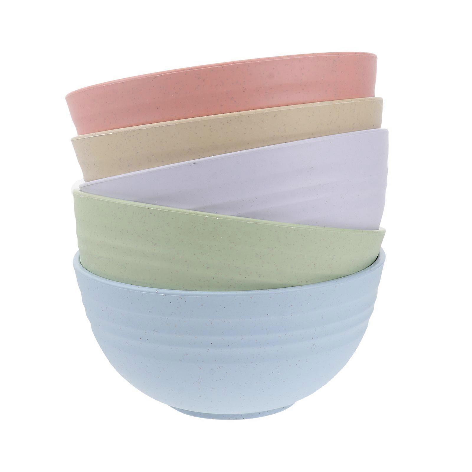 5pcs 12cm Wheat Straw Salad Bowl Shatterproof Mixing Bowls Noodle Container Soup Bowl