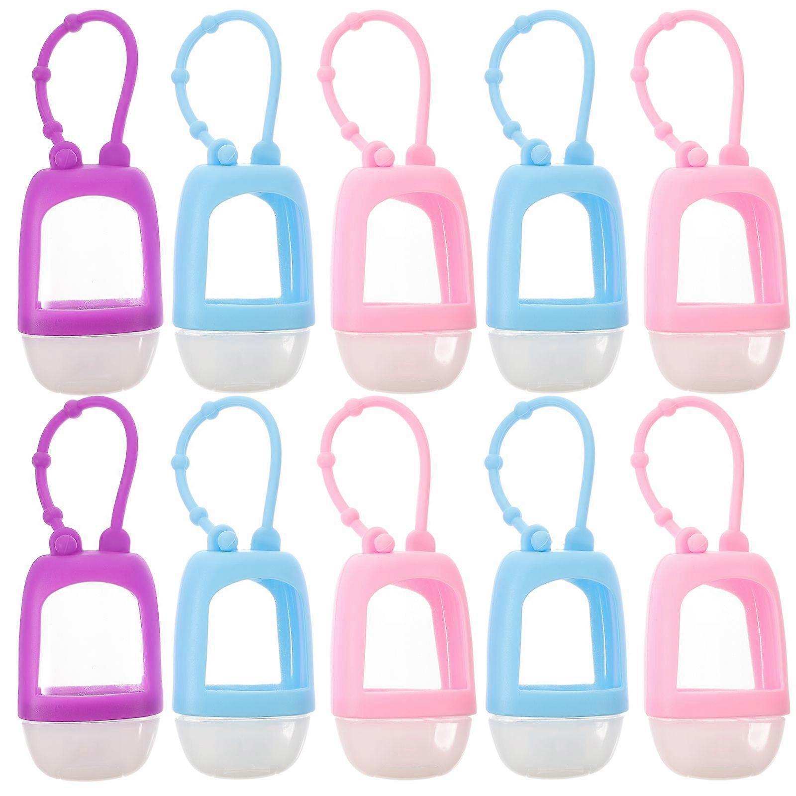 7Pcs 30ml Empty Bottles with Silicone Cover Hand Sanitizer Keychain Carrier