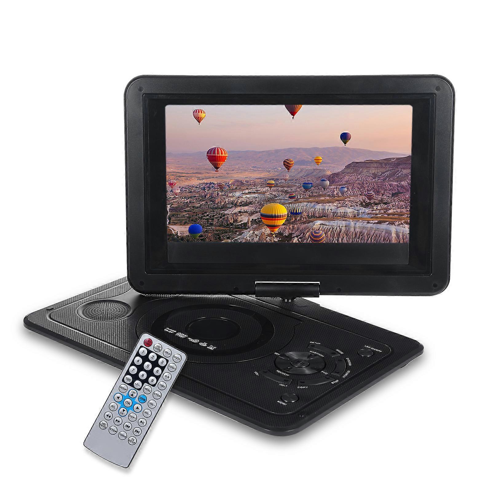 13.9in Portable DVD Player with 270° Rotate HD Screen Home Car TV DVD Player with Game Function Car Charger and AC Adapter Support AV IN OUT