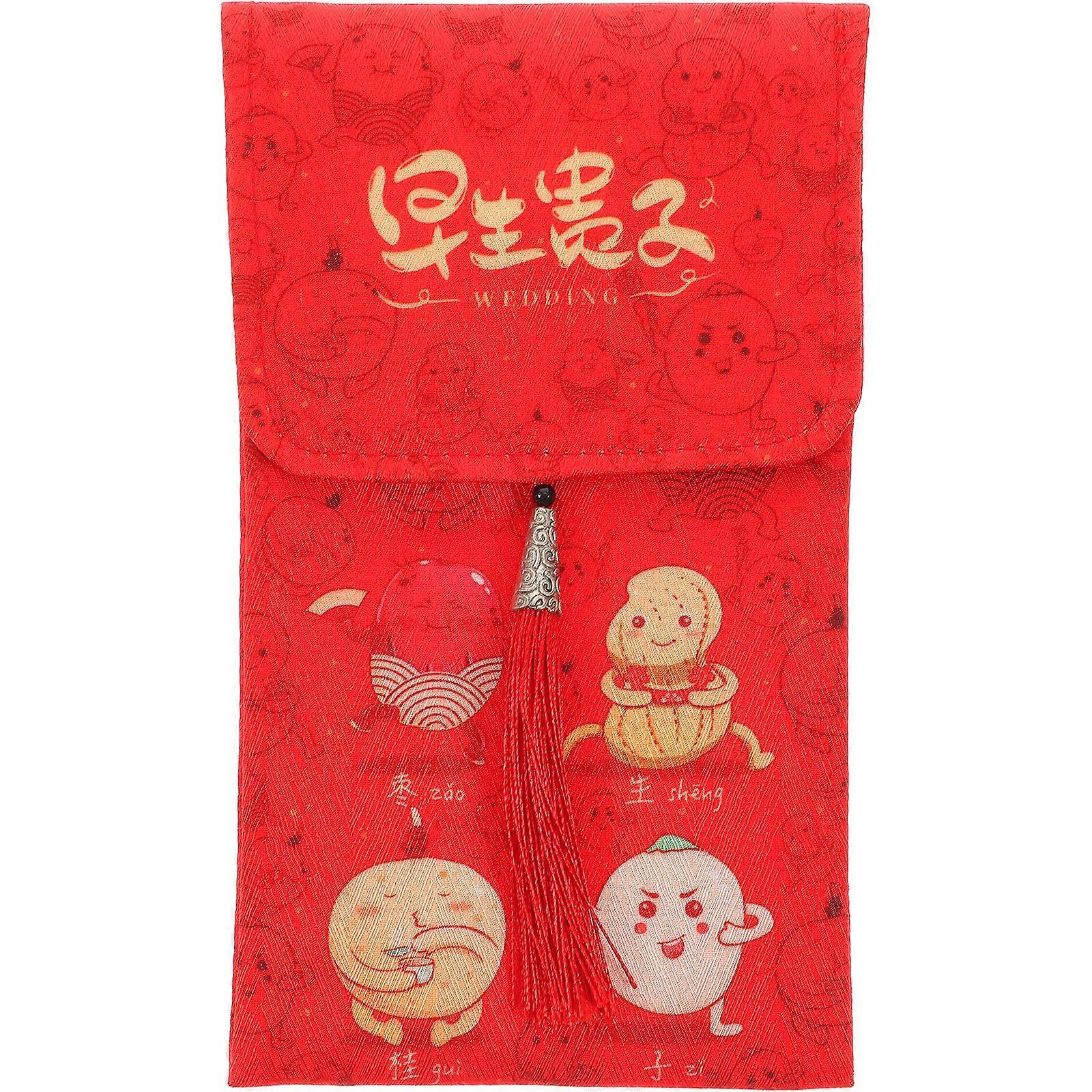 Chinese Style Red Packet Cash Storage Wedding Ceremony 18X10.5CM Rectangular 1Set