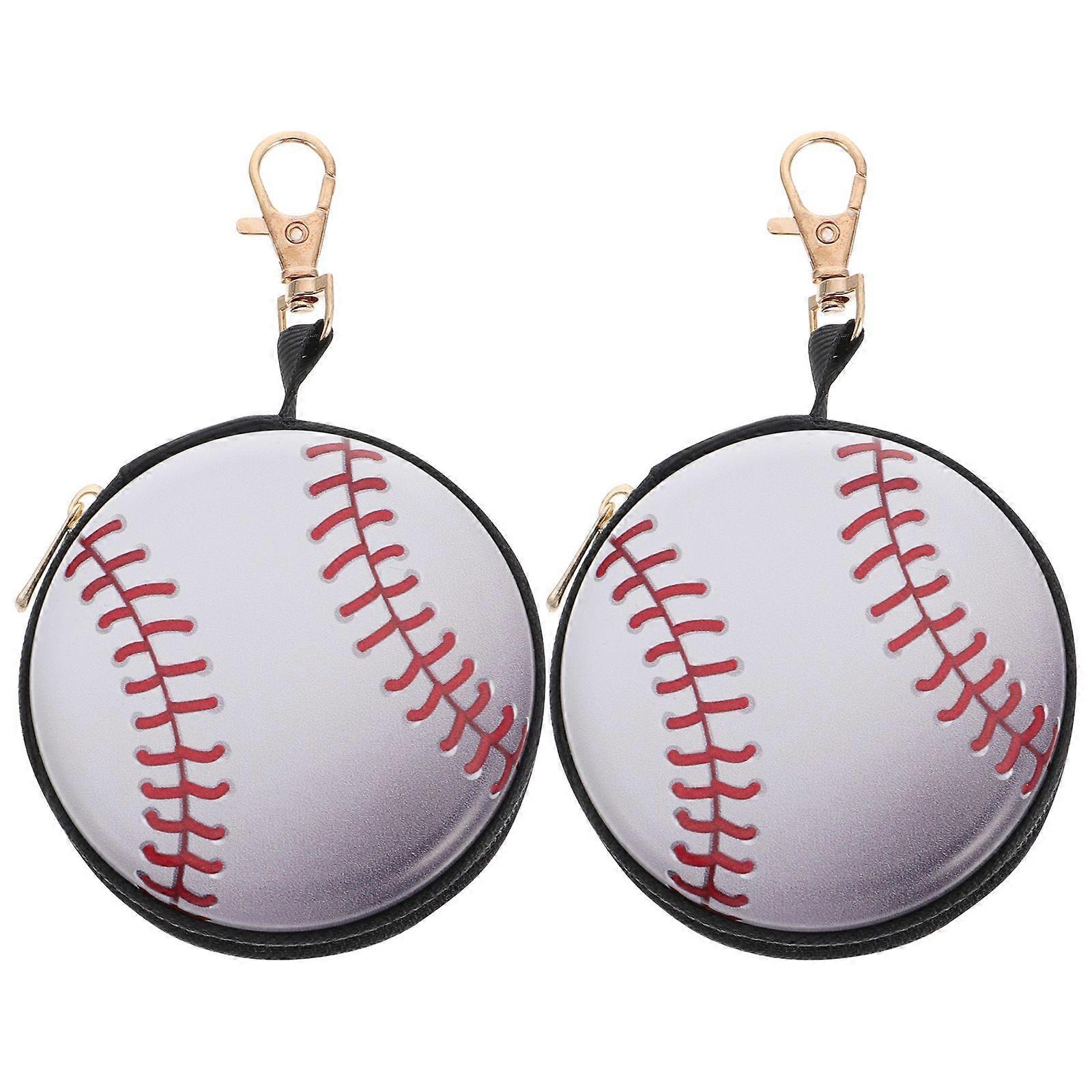2pcs Tinplate Ball Pattern Coin Purse Keys Case Earphone Storage Box Mini Wallet