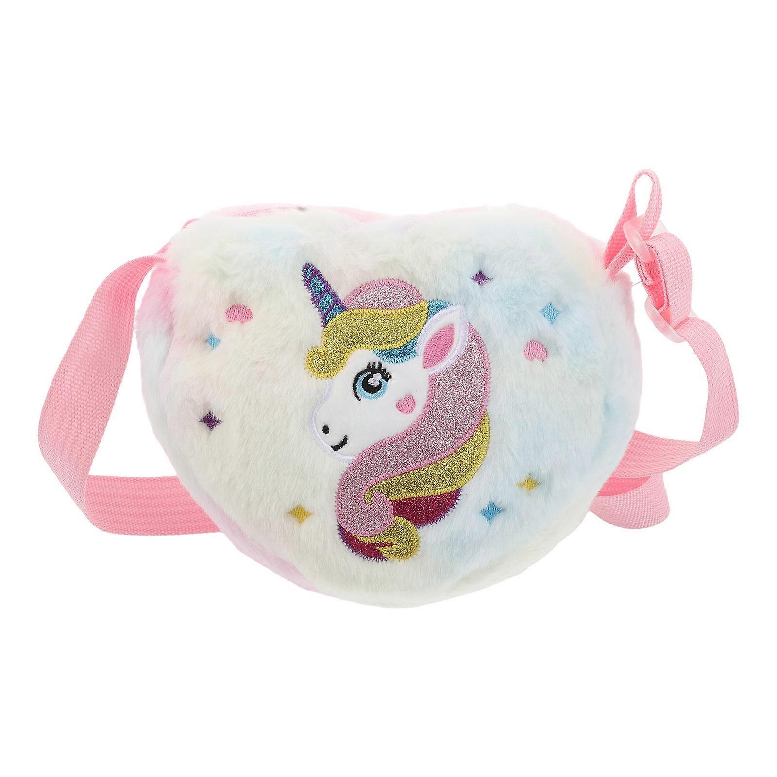 Kids Cross Bag Little Girl Purse Unicorn Crossbody Spacious Capacity Adjustable Strap 1Set