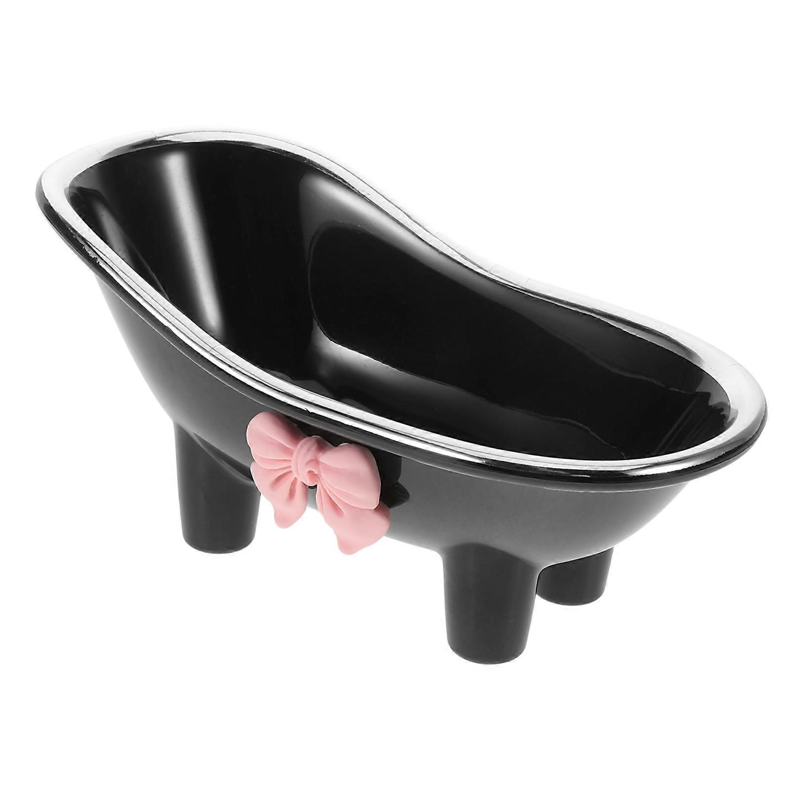 Bathtub Soap Holder Easy to Clean Black Color Small Size Near Bathtubs And Sinks 1Pack
