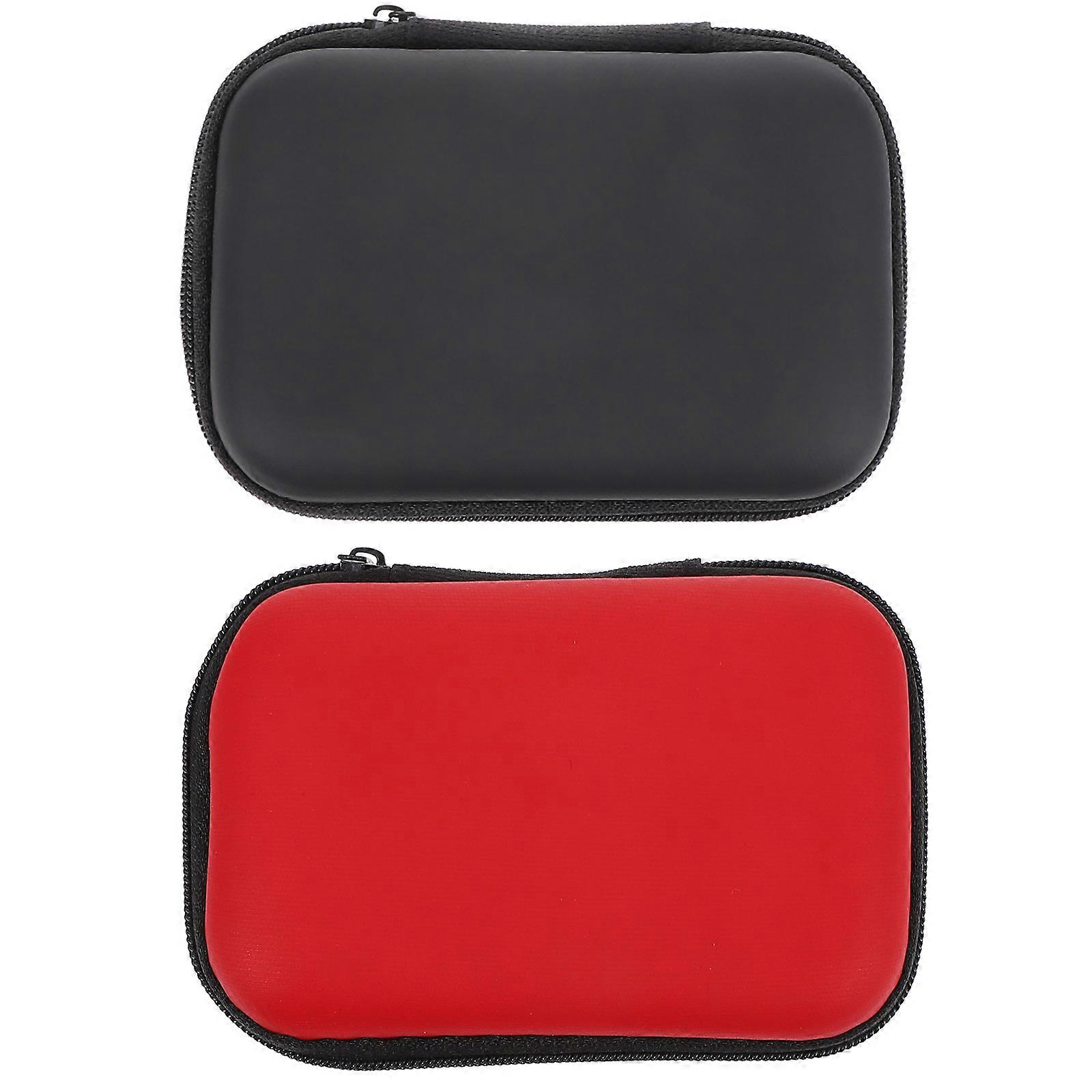 Guitar Pick Storage Box for Musicians 4Pcs Red EVA Rectangular Travel Organizer with Zipper Design