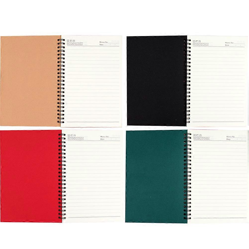 A5 Spiral Notebooks Retro Style Simple Fashionable Appearance Recording Journey Leaving Messages For Home Office 4Pcs
