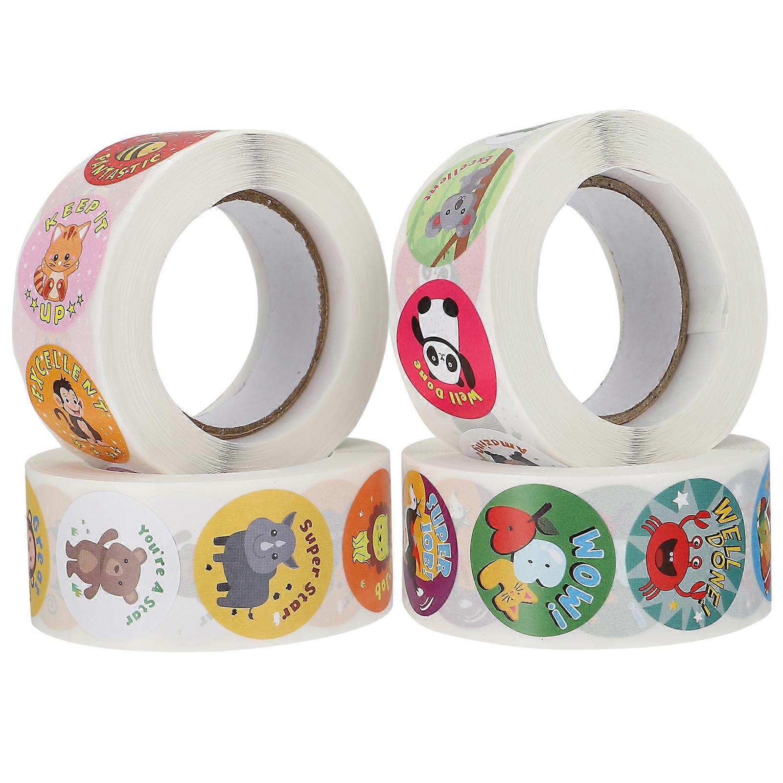 Positive Stickers Reward Stickers for Kids Home and Classroom Use Assorted Color 2.5X2.5CM Round Shape 4 Rolls