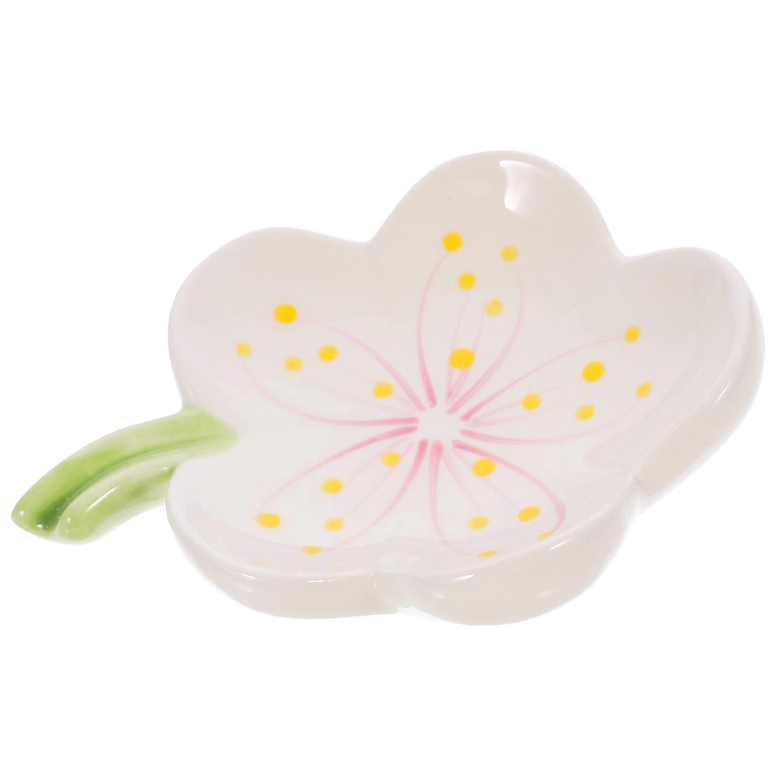 Bathroom Organization White Ceramic Soap Holder 1Pack with Non-slip Bottom