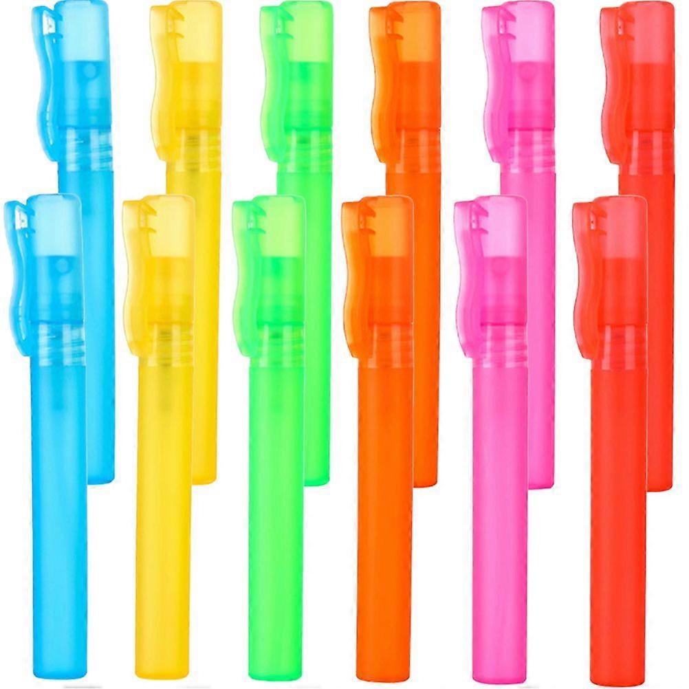 12Pcs Mini Spray Bottles Colored Perfume Bottles Pen Perfume Bottles Portable Empty Spray Bottles