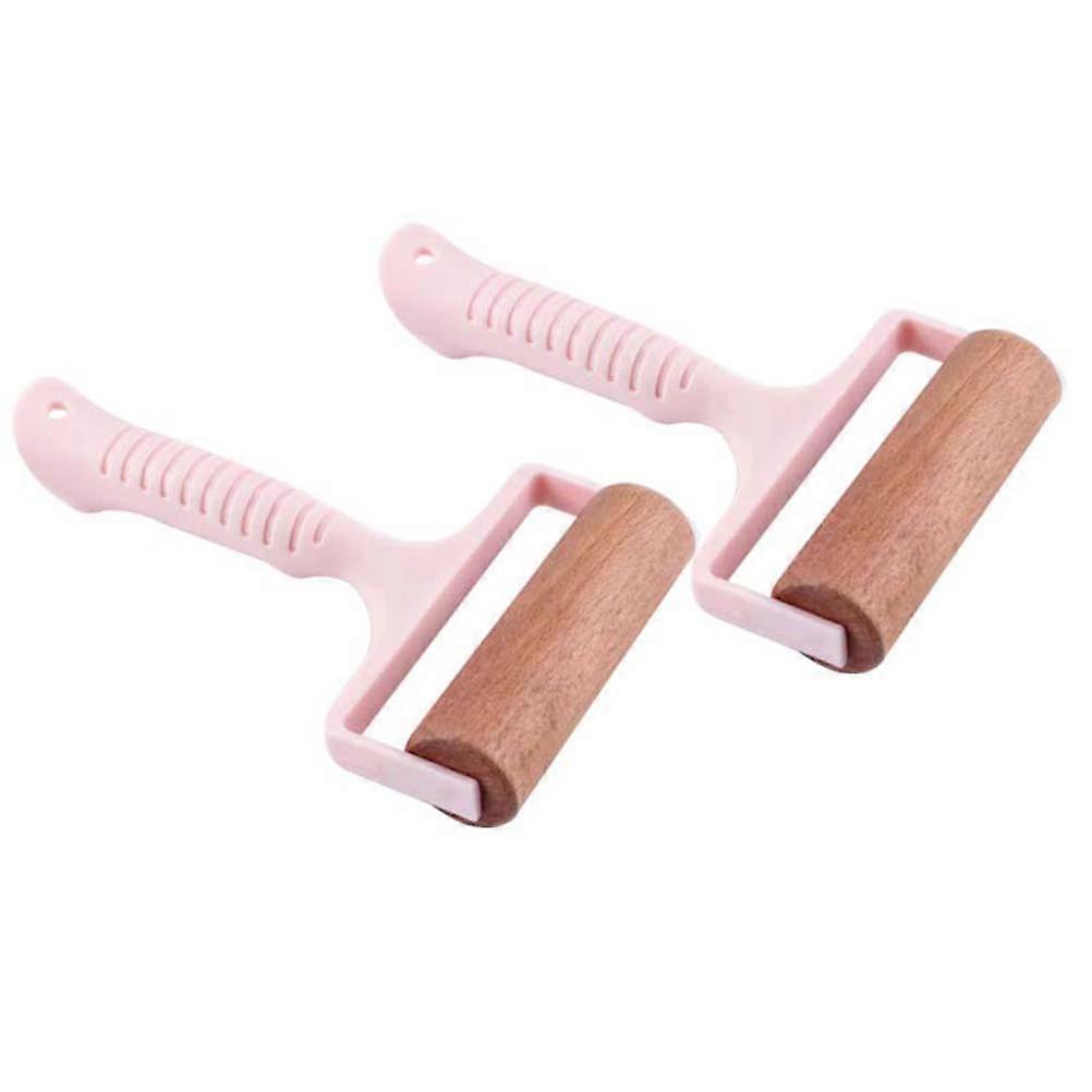 Pastry Rolling Pin Cylinder Shape Plastic Material Baking Activities Children 2Pack